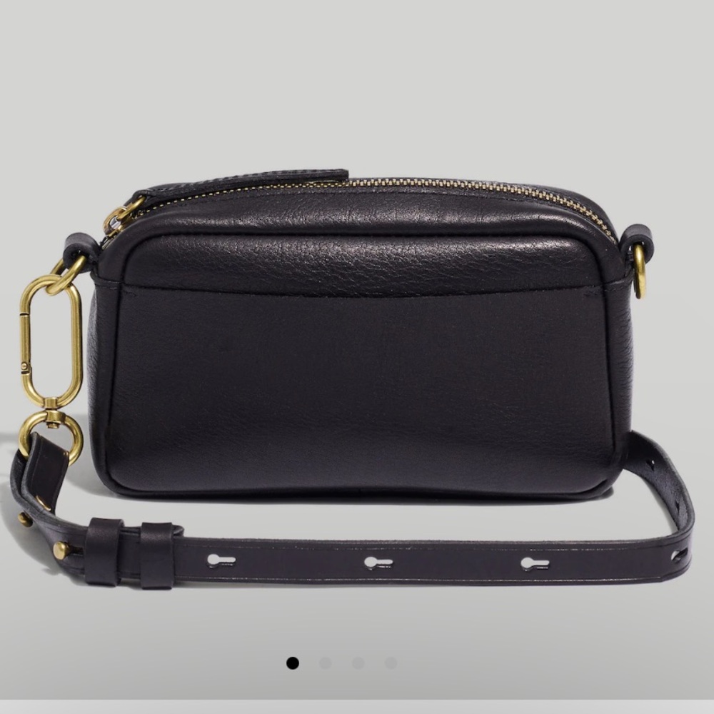 Madewell Mini The Leather Carabiner Crossbody Bag  black